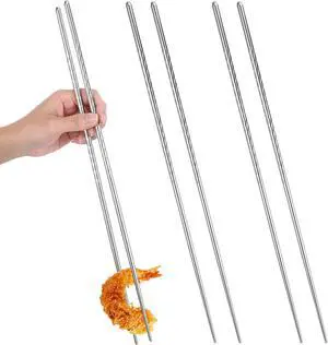 2 Pairs Metal Cooking Chopsticks Cooking Chopsticks Long | Reusable Stainless Steel Chopstick Extra Long for Kitchen Frying Hot Pot ( 15 Inch,Silver) 2 Pairs Metal Cooking Chopsticks Cooking Chopsticks Long | Reusable Stainless Steel Chopstick Extra Long for Kitchen Frying Hot Pot ( 15 Inch,Silver)