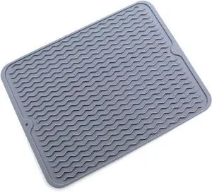 Silicone Dish Drying Mat Safe Heat Resistant Eco-Friendly Grey Large 15.8 inches X 12 inches X 0.2 inches, Pot Holder, Dish Washer Safe, Dish Rack,Trivet Mats, Kitchen Tools Silicone Dish Drying Mat Safe Heat Resistant Eco-Friendly Grey Large 15.8 inches X 12 inches X 0.2 inches, Pot Holder, Dish Washer Safe, Dish Rack,Trivet Mats, Kitchen Tools