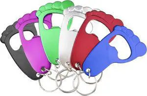 Swatom Foot Shape Bottle Opener with Keychain Key Tag Chain Ring Accessories 6PCS Swatom Foot Shape Bottle Opener with Keychain Key Tag Chain Ring Accessories 6PCS