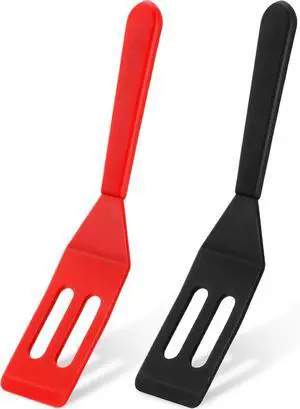Patelai Mini Brownie Serving Spatula Silicone, Red and Black, 2 Pieces | Flexible Nonstick for Small Frying Pans, Heat-resistant Server Flips Eggs Cookies Brownies Lemon Squares, Fits Tight Spaces Patelai Mini Brownie Serving Spatula Silicone, Red and Black, 2 Pieces | Flexible Nonstick for Small Frying Pans, Heat-resistant Server Flips Eggs Cookies Brownies Lemon Squares, Fits Tight Spaces