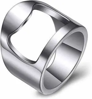 VQYSKO Bottle Opener Ring Band-Beer Bar Tool Creative Versatile Stainless Steel Finger Party Ring,Size 6 to 12 VQYSKO Bottle Opener Ring Band-Beer Bar Tool Creative Versatile Stainless Steel Finger Party Ring,Size 6 to 12