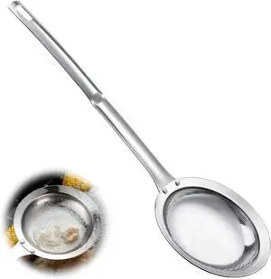 Fat Skimmer Spoon Filter Grease Foam Fine Mesh Stainless Steel Sieve Colander, Fry Oil Filter for Cooking Extra Fine Strainer with Handle Handheld Sieve Spoon for Food Strainer Kitchen Gadget (Medium) Fat Skimmer Spoon Filter Grease Foam Fine Mesh Stainless Steel Sieve Colander, Fry Oil Filter for Cooking Extra Fine Strainer with Handle Handheld Sieve Spoon for Food Strainer Kitchen Gadget (Medium)
