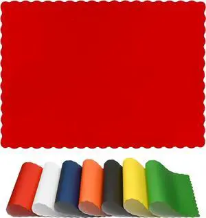 Disposable Paper Placemats Premium, 50 Pack of Red Scalloped Edge Placemats, Perfect Size 10x 14 Disposable Paper Placemats Premium, 50 Pack of Red Scalloped Edge Placemats, Perfect Size 10x 14
