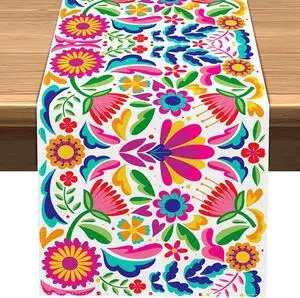 Vohado Mexican Floral Table Runner Dia De Los Muertos Decoration Cinco De Mayo Let's Fiesta Party Supply Home Kitchen Altar Decor (13" x 72", Pattern-B) Vohado Mexican Floral Table Runner Dia De Los Muertos Decoration Cinco De Mayo Let's Fiesta Party Supply Home Kitchen Altar Decor (13" x 72", Pattern-B)
