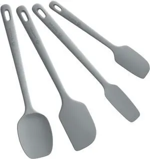 ChefAide 4 Pieces Silicone Spatula Set, Food Grade Rubber Spatula, Upgrade Strong Handle with Ergonomic Grip, Heat Resistant for Nonstick Cookware, Cooking ChefAide 4 Pieces Silicone Spatula Set, Food Grade Rubber Spatula, Upgrade Strong Handle with Ergonomic Grip, Heat Resistant for Nonstick Cookware, Cooking