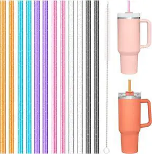 Allwith 12 PCS Replacement Straws for Stanley|Owala|Simple Modern 40oz 30oz Tumbler, Reusable Color Drinking Straws with Cleaning Brush for Stanley Cup AccessorieBPA Free, Dishwasher Safe Allwith 12 PCS Replacement Straws for Stanley|Owala|Simple Modern 40oz 30oz Tumbler, Reusable Color Drinking Straws with Cleaning Brush for Stanley Cup AccessorieBPA Free, Dishwasher Safe