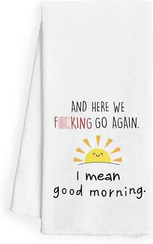 WFSM Funny Kitchen Towels 16x24 - Funny Dish Towels for Kitchen, Adult Humor, Sarcastic Gifts, Bathroom Decor, Good Morning Sunshine Hand Towels WFSM Funny Kitchen Towels 16x24 - Funny Dish Towels for Kitchen, Adult Humor, Sarcastic Gifts, Bathroom Decor, Good Morning Sunshine Hand Towels