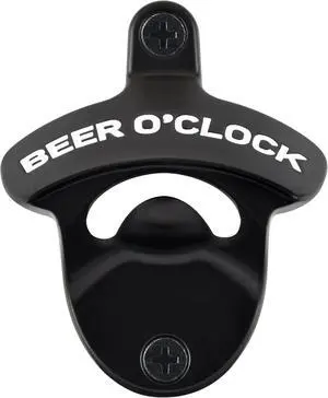 Stainless Beer Bottle Cap Opener Wall Mounted BEER O'CLOCK | White Debossed, Screw in Wall For Wood Board Table Cooler Gift Stainless Beer Bottle Cap Opener Wall Mounted BEER O'CLOCK | White Debossed, Screw in Wall For Wood Board Table Cooler Gift
