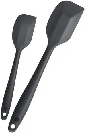 StarPack Basics Silicone Spatula Set of 2 (1 Small, 1 Large), High Heat Resistant to 480°F, Hygienic One Piece Design, Non Stick Rubber Cooking Utensil Set (Gray Black) StarPack Basics Silicone Spatula Set of 2 (1 Small, 1 Large), High Heat Resistant to 480°F, Hygienic One Piece Design, Non Stick Rubber Cooking Utensil Set (Gray Black)