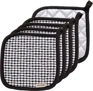 5 PCS Pot Holders for Kitchen, Cotton Potholers with Great Heat Resistance, Hot Pads, Trivets for Cooking and Baking Black 5 PCS Pot Holders for Kitchen, Cotton Potholers with Great Heat Resistance, Hot Pads, Trivets for Cooking and Baking Black