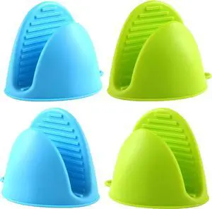 2 Pairs (Blue & Green),Mini Silicone Oven Gloves, Mini Finger Protector Pot Holder for Kitchen,Cooking,Baking,BBQHeat Resistant Glovescan be Washed in the Dishwasher 2 Pairs (Blue & Green),Mini Silicone Oven Gloves, Mini Finger Protector Pot Holder for Kitchen,Cooking,Baking,BBQHeat Resistant Glovescan be Washed in the Dishwasher