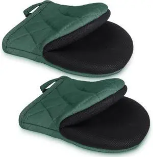 1 Pair Short Oven Mitts - Silicone Kitchen Oven Gloves High Heat Resistant 500, Mini Oven Mits with Non-Slip Grip Surfaces and Hanging Loop for BBQ, Baking, Cooking and Grilling (ArmyGreen) 1 Pair Short Oven Mitts - Silicone Kitchen Oven Gloves High Heat Resistant 500, Mini Oven Mits with Non-Slip Grip Surfaces and Hanging Loop for BBQ, Baking, Cooking and Grilling (ArmyGreen)