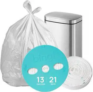 Refillable Trash Bag System with Dispenser, 21 Custom-Fit 13-Gal Bags | Reusable inside-bin holder keeps refill bags ready; includes 21 liners and fits most tall 13-gallon cans with an 8-inch base Refillable Trash Bag System with Dispenser, 21 Custom-Fit 13-Gal Bags | Reusable inside-bin holder keeps refill bags ready; includes 21 liners and fits most tall 13-gallon cans with an 8-inch base