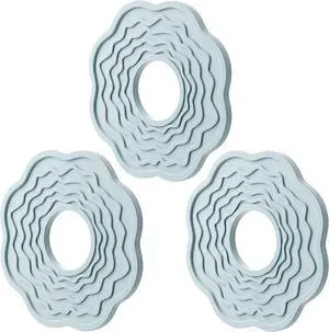 Blue Silicone Trivets for Hot Dishes, Hot Pads and Pot Holders, Set of 3 | Food-grade silicone, non-toxic kitchen hot pads for hot pots, pans, bowls and tables; soft gray blue decor Blue Silicone Trivets for Hot Dishes, Hot Pads and Pot Holders, Set of 3 | Food-grade silicone, non-toxic kitchen hot pads for hot pots, pans, bowls and tables; soft gray blue decor