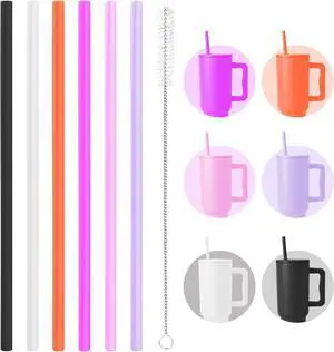 12 Inch Reusable Replacement Straws Compatible with Simple Modern Tumblers-40 Oz Tumbler Straw Replacement For Iron flask Cup-6 Pack Multicolor Straws, 1 Cleaning Brush 12 Inch Reusable Replacement Straws Compatible with Simple Modern Tumblers-40 Oz Tumbler Straw Replacement For Iron flask Cup-6 Pack Multicolor Straws, 1 Cleaning Brush