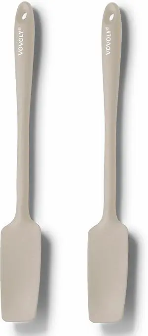 2-Pack Silicone Small Jar Spatulas with Long Handle, Upgraded Heat Resistant Spatula for Non Stick Cookware, Seamless Design, Stainless Steel Core, BPA Free Spoonula, Khaki 2-Pack Silicone Small Jar Spatulas with Long Handle, Upgraded Heat Resistant Spatula for Non Stick Cookware, Seamless Design, Stainless Steel Core, BPA Free Spoonula, Khaki