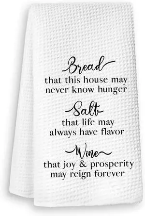 Bread Salt Wine Kitchen Towels,Housewarming Gifts for New Home,Hand Tea Towels for Home Kitchen Decor,Waffle Weave Microfiber Towel,16×24 Inches Bread Salt Wine Kitchen Towels,Housewarming Gifts for New Home,Hand Tea Towels for Home Kitchen Decor,Waffle Weave Microfiber Towel,16×24 Inches