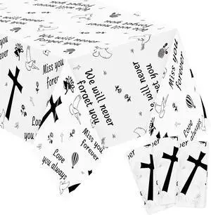 Xqumoi 3Pcs Memorial Table Cover Plastic Disposable Rectangle Waterproof Tablecloths Remembrance Funeral Celebration of Life Table Cover Farewell Anniversary Party Supplies Decoration(108 x 54 Inch) Xqumoi 3Pcs Memorial Table Cover Plastic Disposable Rectangle Waterproof Tablecloths Remembrance Funeral Celebration of Life Table Cover Farewell Anniversary Party Supplies Decoration(108 x 54 Inch)