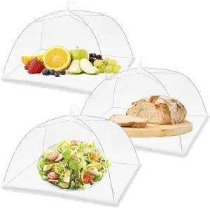 (3Pack) Pop-up Picnic Food Tent Covers, 17x17Inch Foldable Mesh Screen Food Covers for Outdoors, Reusable Food Cover Net Keep Out Flies, Mosquitoes (3Pack) Pop-up Picnic Food Tent Covers, 17x17Inch Foldable Mesh Screen Food Covers for Outdoors, Reusable Food Cover Net Keep Out Flies, Mosquitoes