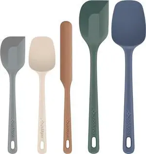 5-Piece Silicone Spatula Set, 446°F Heat Resistant Kitchen Spatulas for Cooking & Baking, BPA-Free Food Grade Silicone, Reinforced Inner Core, Non-Scratch Flexible & Dishwasher Safe, Neutral 5-Piece Silicone Spatula Set, 446°F Heat Resistant Kitchen Spatulas for Cooking & Baking, BPA-Free Food Grade Silicone, Reinforced Inner Core, Non-Scratch Flexible & Dishwasher Safe, Neutral