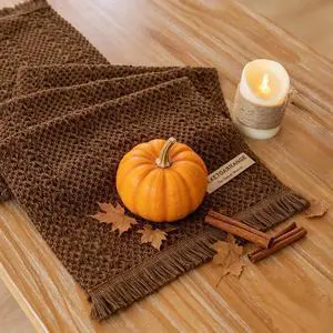 Fall Thanksgiving Boho Macrame Brown Table Runner 13x48 Inch | Woven Burlap Rustic Runner | Ideal for Coffee Table, Dresser & Dining Room | Brown Bohemian Decor Fall Thanksgiving Boho Macrame Brown Table Runner 13x48 Inch | Woven Burlap Rustic Runner | Ideal for Coffee Table, Dresser & Dining Room | Brown Bohemian Decor