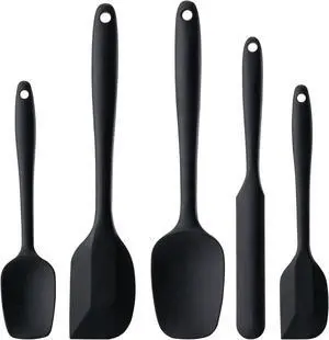 Silicone Spatula Set,5 Piece Food Grade Rubber Spatulas,Black | Spatulas Silicone Heat Resistant for Baking,Cooking,and Mixing High Heat Resistant Non Stick Dishwasher Safe BPA-Free Silicone Spatula Set,5 Piece Food Grade Rubber Spatulas,Black | Spatulas Silicone Heat Resistant for Baking,Cooking,and Mixing High Heat Resistant Non Stick Dishwasher Safe BPA-Free