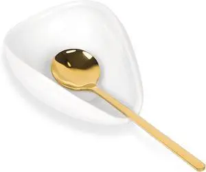 Elegant Ceramic Spoon Rest for Kitchen & Coffee Bar - FEUNLEM Utensil Holder Keeps Counter Clean, Includes Gold Coffee Stirring Spoon, Gift for Coffee Lover (White, Gold) Elegant Ceramic Spoon Rest for Kitchen & Coffee Bar - FEUNLEM Utensil Holder Keeps Counter Clean, Includes Gold Coffee Stirring Spoon, Gift for Coffee Lover (White, Gold)