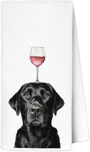 Funny Black Labrador Retriever Wine Kitchen Towels 16x24 Inch, Black Lab Gifts Decorative Hand Towels for Kitchen Home Bar, Wine Lover Gifts Dish Tea Towel Drying Cloth Funny Black Labrador Retriever Wine Kitchen Towels 16x24 Inch, Black Lab Gifts Decorative Hand Towels for Kitchen Home Bar, Wine Lover Gifts Dish Tea Towel Drying Cloth