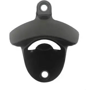 Stainless Wall Mount Beer Bottle Opener Screw in Bottle Cap Opener Black Stainless Wall Mount Beer Bottle Opener Screw in Bottle Cap Opener Black