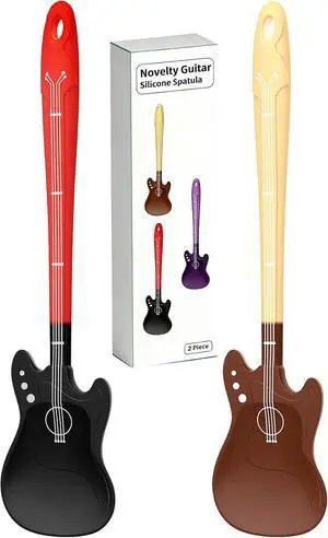 Novelty Guitar Silicone Spatula for Kitchen,Music-themed Tools, Food Grade Silicone Unique Gift for Music Lovers and Cooking Enthusiasts (Yellow-brown & Black-red) Novelty Guitar Silicone Spatula for Kitchen,Music-themed Tools, Food Grade Silicone Unique Gift for Music Lovers and Cooking Enthusiasts (Yellow-brown & Black-red)