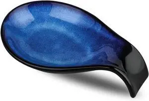 Nihow Ceramic Spoon Rest for Stove Top/Kitchen Counter,Blue | Keep counter clean & oil-free,Heat-resistant ceramic,Catch soup drips,easy to clean,Dishwasher safe,Decorative kitchen decor Nihow Ceramic Spoon Rest for Stove Top/Kitchen Counter,Blue | Keep counter clean & oil-free,Heat-resistant ceramic,Catch soup drips,easy to clean,Dishwasher safe,Decorative kitchen decor