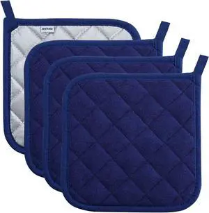 Joyhalo 4 Pack Pot Holders for Kitchen Clearance | Cotton Oven Holder with Great Heat Resistance, Potholders Sets for Kitchen, Countertops, Hot Pots and Pans, Dark Blue Joyhalo 4 Pack Pot Holders for Kitchen Clearance | Cotton Oven Holder with Great Heat Resistance, Potholders Sets for Kitchen, Countertops, Hot Pots and Pans, Dark Blue