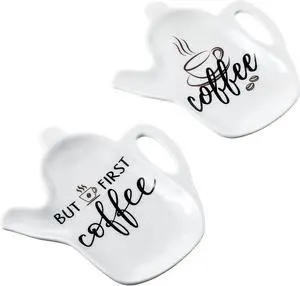 Meanplan 2 Pieces Ceramic Coffee Spoon Holder Rest Funny Quote But First Coffee Nice Easter Present Decor Accessories Meanplan 2 Pieces Ceramic Coffee Spoon Holder Rest Funny Quote But First Coffee Nice Easter Present Decor Accessories