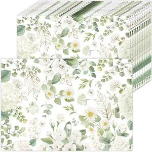 50 Pack Green Eucalyptus Leaves Paper Placemats Disposable,16x 11 Inch Greenery Floral Placemats Summer Paper Table Mats for Wedding Bridal Shower Birthday Party Supplies 50 Pack Green Eucalyptus Leaves Paper Placemats Disposable,16x 11 Inch Greenery Floral Placemats Summer Paper Table Mats for Wedding Bridal Shower Birthday Party Supplies
