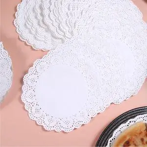 4 inch Round Paper Doilies/Lace Paper Placemats/Disposable Greaseproof Doilies,White,Pack of 100 4 inch Round Paper Doilies/Lace Paper Placemats/Disposable Greaseproof Doilies,White,Pack of 100