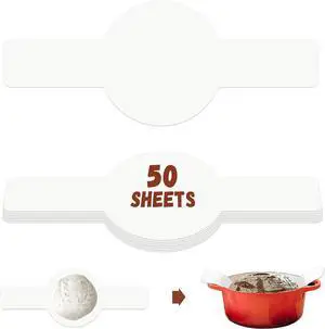 Disposable Parchment Paper for Sourdough Baking White 8" Round Long Handles | GIGYES Bread Sling for Dutch Oven & air fryer, Easy-Lift, Non-Stick, Odor-Free Disposable Parchment Paper for Sourdough Baking White 8" Round Long Handles | GIGYES Bread Sling for Dutch Oven & air fryer, Easy-Lift, Non-Stick, Odor-Free