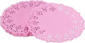 Paper Doilies, Paper Lace Doilies Disposable Round Modern Decorative Placemats Bulk, 5.5 Inch Fit for Cakes Desserts Crafts Baked Grilled Fried Food Tableware (50 Pack, Pink) Paper Doilies, Paper Lace Doilies Disposable Round Modern Decorative Placemats Bulk, 5.5 Inch Fit for Cakes Desserts Crafts Baked Grilled Fried Food Tableware (50 Pack, Pink)