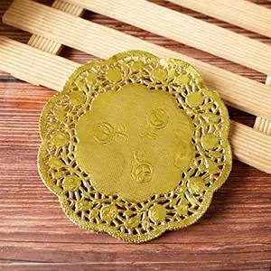 Paper Doily 3.5 Inches Golden Round Paper Lace Doilies 100 Pcs Placemats Ideal for Weddings,Tableware Decor Paper Doily 3.5 Inches Golden Round Paper Lace Doilies 100 Pcs Placemats Ideal for Weddings,Tableware Decor
