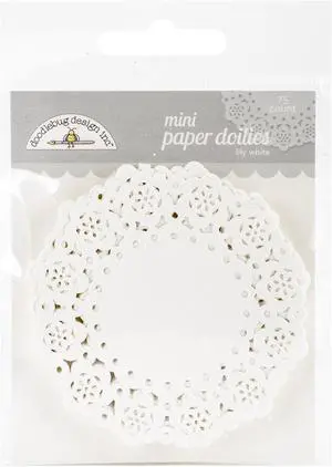 Doodlebug Mini Doilies (75 Pack), Lily White Doodlebug Mini Doilies (75 Pack), Lily White