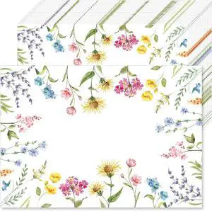 50 Pcs Spring Wildflower Paper Placemats, 11x16 Inch Summer Floral Disposable Placemats Summer Flowers Table Mats for Wedding Birthday Home Party Table Settings Supplies 50 Pcs Spring Wildflower Paper Placemats, 11x16 Inch Summer Floral Disposable Placemats Summer Flowers Table Mats for Wedding Birthday Home Party Table Settings Supplies