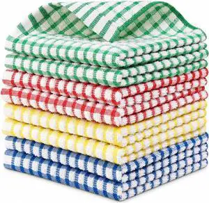 Egles 100% Cotton Kitchen Dish Cloths, 12 x 12 Inch, 8 Pack | Absorbent terry dishcloths for washing dishes and counters; 4 colors help organize cleaning tasks Egles 100% Cotton Kitchen Dish Cloths, 12 x 12 Inch, 8 Pack | Absorbent terry dishcloths for washing dishes and counters; 4 colors help organize cleaning tasks