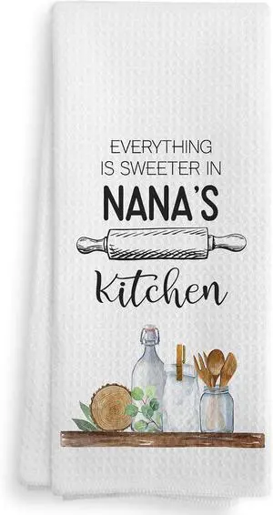 Nana's Kitchen Towels and Dishcloths, Nana Gifts Gift from Grandkids for Mothers Day Christmas Birthday, Gifts for Nana, Nana Drying Cloth Hand Towels Tea Towels for Bathroom Kitchen, 16×24Inch Nana's Kitchen Towels and Dishcloths, Nana Gifts Gift from Grandkids for Mothers Day Christmas Birthday, Gifts for Nana, Nana Drying Cloth Hand Towels Tea Towels for Bathroom Kitchen, 16×24Inch
