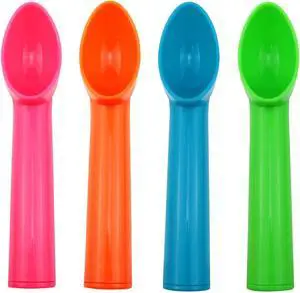 4 Pack Plastic Ice Cream Scoop, Small Fruit Baller for Watermelon | 7.2 x 1.2 Inch Plastic Design; Smooth Curved Bowl; Wide Comfortable Handle; 4 Colors for Fruit, Sorbet and Cupcakes 4 Pack Plastic Ice Cream Scoop, Small Fruit Baller for Watermelon | 7.2 x 1.2 Inch Plastic Design; Smooth Curved Bowl; Wide Comfortable Handle; 4 Colors for Fruit, Sorbet and Cupcakes