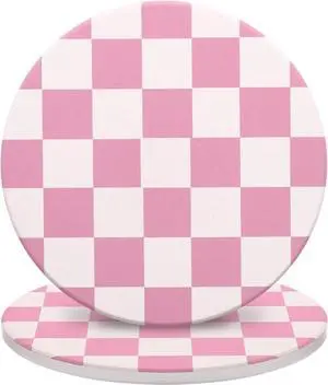 2 Pack Ceramic Absorbent Coasters for Drinks, Heat Resistant Drink Coasters for Desk, Pink Coaster Set for Coffee Table, Non-Slip Cup Coaster with Cork Backing, Posavasos for Kitchen Home Decor Gifts 2 Pack Ceramic Absorbent Coasters for Drinks, Heat Resistant Drink Coasters for Desk, Pink Coaster Set for Coffee Table, Non-Slip Cup Coaster with Cork Backing, Posavasos for Kitchen Home Decor Gifts