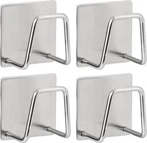 Adhesive Sponge Holder for Kitchen Sink, SUS304 Stainless Steel Scrubber Hanger Sink Caddy Accessories Storage Drain Rack Stand for Scratch Scrub Dishcloth Dishrag Steel Wool Strainer Stopper Adhesive Sponge Holder for Kitchen Sink, SUS304 Stainless Steel Scrubber Hanger Sink Caddy Accessories Storage Drain Rack Stand for Scratch Scrub Dishcloth Dishrag Steel Wool Strainer Stopper
