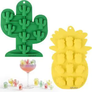 UNIQUE ICE CUBE TRAYS FoodGrade Silicone Two Pineapple Cacti Ice Tray Easy To Demold Suitable For Cocktails Mojitos Whiskeys And Juices (Single Color) UNIQUE ICE CUBE TRAYS FoodGrade Silicone Two Pineapple Cacti Ice Tray Easy To Demold Suitable For Cocktails Mojitos Whiskeys And Juices (Single Color)