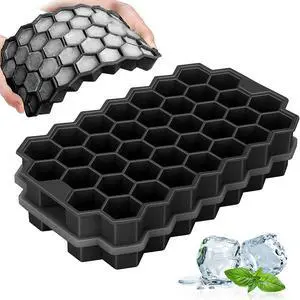 Ice Cube Trays for Freezer, Hexagonal Ice Tray with Lids, Silicone Molds Easy-Release Reusable, Large Honeycomb Mold for Cocktails Coffee, 2 Pack Ice Cube Trays for Freezer, Hexagonal Ice Tray with Lids, Silicone Molds Easy-Release Reusable, Large Honeycomb Mold for Cocktails Coffee, 2 Pack