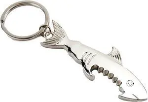 TOPASION Creative Metal Corkscrew Shark Beer Bottle Opener Keychain Pendant TOPASION Creative Metal Corkscrew Shark Beer Bottle Opener Keychain Pendant