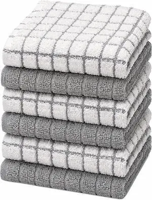 Bumble Dish Cloths (6-Pack), 100% Cotton Kitchen Towels, 12"x12" - Gray | 405 GSM | Soft, Highly Absorbent & Durable Dish Towels for Kitchen Bumble Dish Cloths (6-Pack), 100% Cotton Kitchen Towels, 12"x12" - Gray | 405 GSM | Soft, Highly Absorbent & Durable Dish Towels for Kitchen