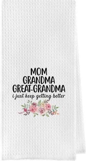 Great Grandma Dish Towels - Great Grandma Gifts Waffle Weave Kitchen Towels, Grandma Hand Towel, Grandma Tea Towel, Grandma Gifts from Grandson Granddaughter (16×24 Inches) Great Grandma Dish Towels - Great Grandma Gifts Waffle Weave Kitchen Towels, Grandma Hand Towel, Grandma Tea Towel, Grandma Gifts from Grandson Granddaughter (16×24 Inches)